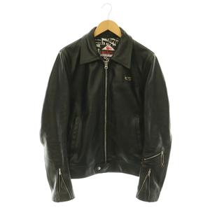ヒステリックグラマー HYSTERIC GLAMOUR × Lewis Leathers NEBRASKA シングルライダースジャケット アウター ジップアップ レザー S 黒 ブラック /NR ■OS メンズ