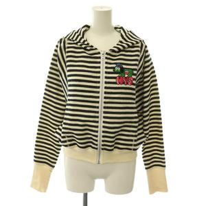 ヒステリックグラマー HYSTERIC GLAMOUR ボーダー クロップドパーカー スカート セットアップ 上下 ロング F S アイボリー 黒 ブラック /HS ■OS レディース