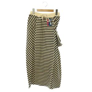 ヒステリックグラマー HYSTERIC GLAMOUR ボーダー クロップドパーカー スカート セットアップ 上下 ロング F S アイボリー 黒 ブラック /HS ■OS レディース