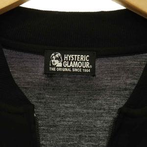 ヒステリックグラマー HYSTERIC GLAMOUR レーススリーブ ロゴ ジップブルゾン 切替 F ブラック /ES ■OS レディース