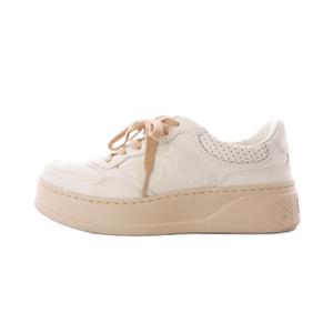 グッチ GUCCI GGエンボス チャンキースニーカー 厚底スニーカー エンボス レザー 36.5 白 ホワイト ピンク 684911 /RI ■OS ■OH レディース