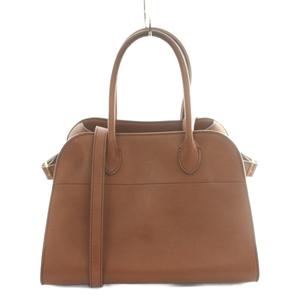 ザロウ THE ROW Soft Margaux 10 ソフトマルゴー10 2WAY ハンドバッグ ショルダー レザー 牛革 ワンカラー 茶 ブラウン W1190 L72 /BB レディース