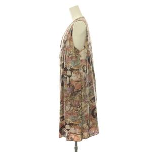 ヒステリックグラマー HYSTERIC GLAMOUR COURTNEY LOVE ガール ワンピース プリント ノースリーブ スキッパー F ピンクベージュ マルチカラー /CX ■OS レディース