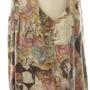 ヒステリックグラマー HYSTERIC GLAMOUR COURTNEY LOVE ガール ワンピース プリント ノースリーブ スキッパー F ピンクベージュ マルチカラー /CX ■OS レディース