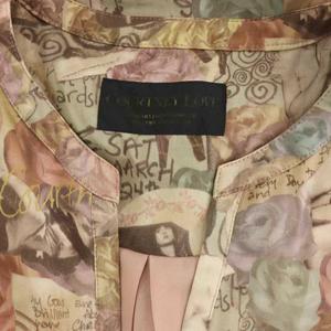 ヒステリックグラマー HYSTERIC GLAMOUR COURTNEY LOVE ガール ワンピース プリント ノースリーブ スキッパー F ピンクベージュ マルチカラー /CX ■OS レディース