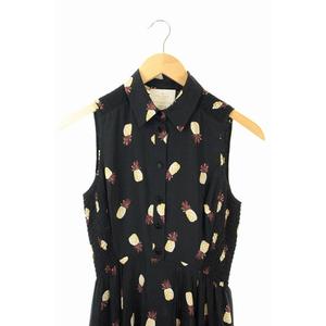 ケイトスペード KATE SPADE パイナップル柄ワンピース シルク