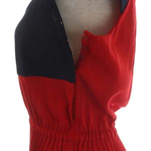 プラダ PRADA ワンピース ノースリーブ 切替 プリーツ 膝丈 デザイン  