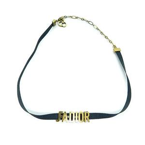 クリスチャンディオール Christian Dior JADIOR ロゴ チョーカー 黒 