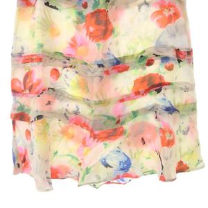 未使用品 セリーヌ CELINE 花柄 シルク スカート 膝丈 マーメイド 42  