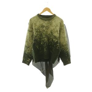 メゾンマルジェラ Maison Margiela 22SS ディスチャージ ブリーチニット セーター 切替 ウール 長袖 L 緑系 S30HB0269 /HS ■OS ■GY99 メンズ