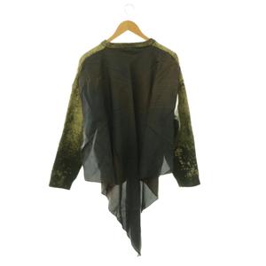 メゾンマルジェラ Maison Margiela 22SS ディスチャージ ブリーチニット セーター 切替 ウール 長袖 L 緑系 S30HB0269 /HS ■OS ■GY99 メンズ
