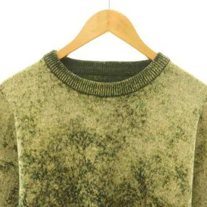 メゾンマルジェラ Maison Margiela 22SS ディスチャージ ブリーチニット セーター 切替 ウール 長袖 L 緑系 S30HB0269 /HS ■OS ■GY99 メンズ