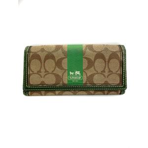 コーチ Coach 長財布 二つ折り 小銭入れあり シグネチャー フェイクレザー 茶 ブラウン 緑 グリーン My17 メンズ レディース 171 ベクトルパーク