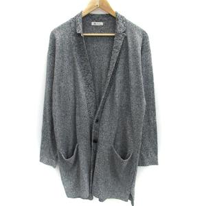 タケオキクチ TAKEO KIKUCHI カーディガン ロング丈 総柄 L グレー /SM35 メンズ