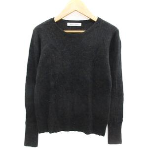 ビュルデサボン bulle de savon リブニット セーター 長袖 クルーネック ウール F ブラック 黒 /YM32 レディース