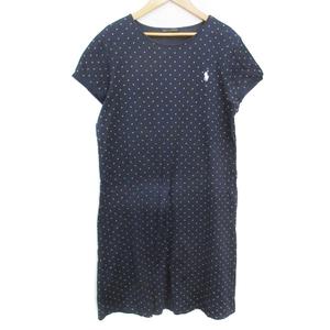 ラルフローレン RALPH LAUREN ワンピース ひざ丈 半袖 ラウンドネック 