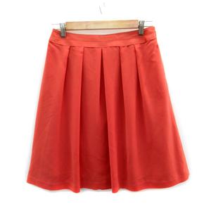未使用品 自由区 オンワード樫山 プリーツスカート ひざ丈 38 オレンジ  