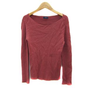 シップス SHIPS リブニット カットソー 長袖 ラウンドネック ウール 黒