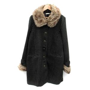 ドット柄フェイクファーコート