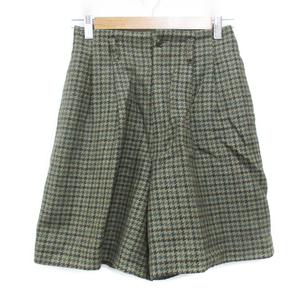 コムサデモード COMME CA DU MODE キュロット ショートパンツ 短パン ウール 千鳥格子柄 マルチカラー カーキ 茶 ブラウン /FF28 レディース