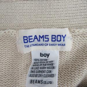 ビームスボーイ ニットカーディガン ミドル丈 五分袖 Vネック BOY ベージュ ビームスボーイ BEAMS BOY ニットカーディガン ミドル丈 五分袖 V