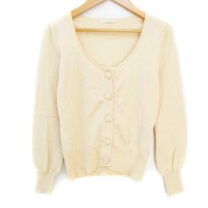 エフデ ef-de ニットカーディガン ミドル丈 無地 9 M アイボリー /FF34 レディース