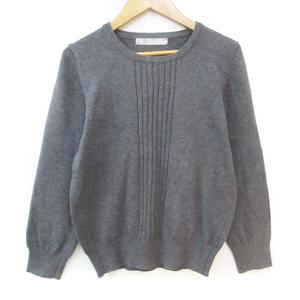 エフデ ef-de ニット カットソー 長袖 クルーネック 9 M 杢グレー /FF23 レディース