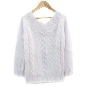 エフデ ef-de ニット セーター 長袖 モヘヤ混 9 ライトパープル 薄紫 /YM23 レディース