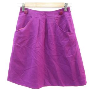 エフデ ef-de フレアスカート ひざ丈 9 パープル 紫 /YM18 レディース