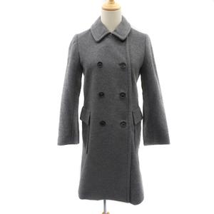 メゾンドリーファー MAISON DE REEFUR ステンカラーコート ロング丈 ダブルボタン カシミヤ混 36 S グレー /YK1 レディース