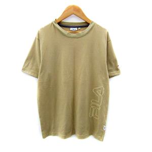 フィラ FILA Tシャツ カットソー 半袖 ラウンドネック 無地 ロゴ M ベージュ /SY33 メンズ
