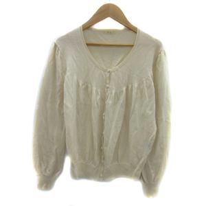 エフデ ef-de ニットカーディガン ミドル丈 ラウンドネック 無地 大きいサイズ 15 アイボリー /YS27 レディース