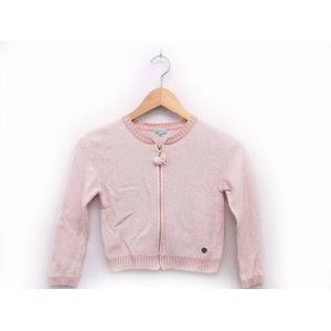 トッカ TOCCA 子供服 ニット カーディガン ファスナー ジップアップ 丸首 120 ピンク /TT キッズ