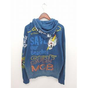 エドハーディー Ed Hardy パーカー ジップアップ 総柄 プリント 綿 
