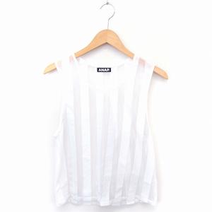 アナップ Anap タンクトップ ストライプ柄 Uネック ノースリーブ 透け感 F ホワイト 白 Ft5 レディース 172 ベクトルパーク