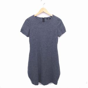 イネド INED ワンピース 膝下丈 プルオーバー ウエスト結び ウール 