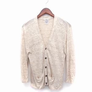 トムブラザーズ TOM BROTHERS カーディガン ニット リネン 麻 Vネック 2 ベージュ /FT36 メンズ