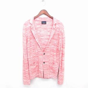 ニコルクラブフォーメン NICOLE CLUB FOR MEN カーディガン ニット テーラード衿 麻 リネン 長袖 46 ピンク /TT27 メンズ