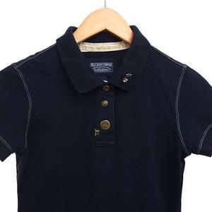 ポロジーンズ ラルフローレン POLO JEANS 国内正規品 ポロシャツ 半袖 配色ステッチ 鹿の子 コットン 綿 M ブラック 黒 /FT37 レディース