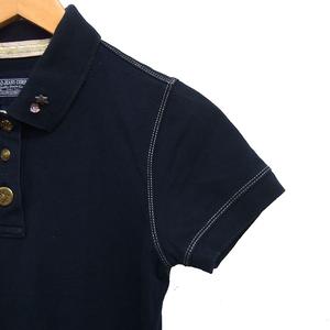 ポロジーンズ ラルフローレン POLO JEANS 国内正規品 ポロシャツ 半袖 配色ステッチ 鹿の子 コットン 綿 M ブラック 黒 /FT37 レディース