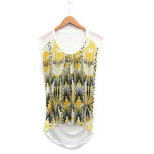 ラレグロ LALLEGRO カットソー Tシャツ 半袖 プリント イエロー 黄 /KT31 レディース