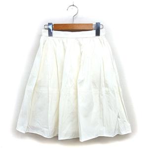 エフデ ef-de フレア スカート ひざ丈 透け感 ギャザー バックジップ 7 オフホワイト /NT26 レディース