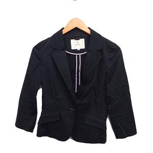 エフデ ef-de テーラードジャケット シングル 無地 コットン 綿 9 ブラック 黒 /FT22 レディース