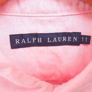 ラルフローレン RALPH LAUREN 国内正規品 シャツ ブラウス ボタンダウン ロゴ刺繡 綿 コットン 長袖 11 ピンク /TT レディース