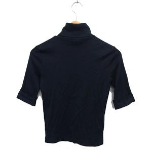 ラルフローレン RALPH LAUREN 国内正規品 タートルネック カットソー コットン 綿 ロールアップ 無地 五分袖 M 黒 ブラック /NT28 レディース