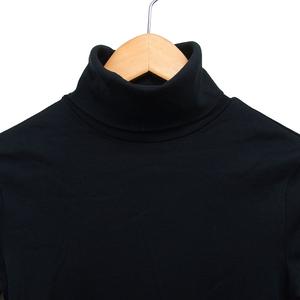 ラルフローレン RALPH LAUREN 国内正規品 タートルネック カットソー コットン 綿 ロールアップ 無地 五分袖 M 黒 ブラック /NT28 レディース