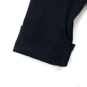 ラルフローレン RALPH LAUREN 国内正規品 タートルネック カットソー コットン 綿 ロールアップ 無地 五分袖 M 黒 ブラック /NT28 レディース