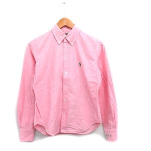ラルフローレン RALPH LAUREN 国内正規品 ボタンダウン シャツ 長袖 ワンポイント ロゴ 11 ピンク /KT12 レディース