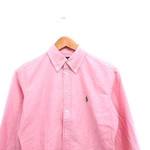 ラルフローレン RALPH LAUREN 国内正規品 ボタンダウン シャツ 長袖 ワンポイント ロゴ 11 ピンク /KT12 レディース