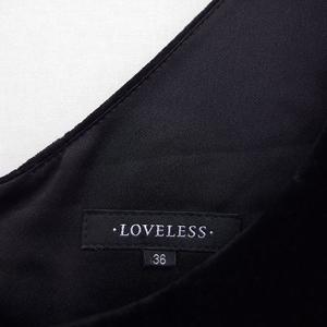 ラブレス LOVELESS ベロア ツイード ワンピース ミニ 切替 36 ブラック 黒 /FT46 レディース